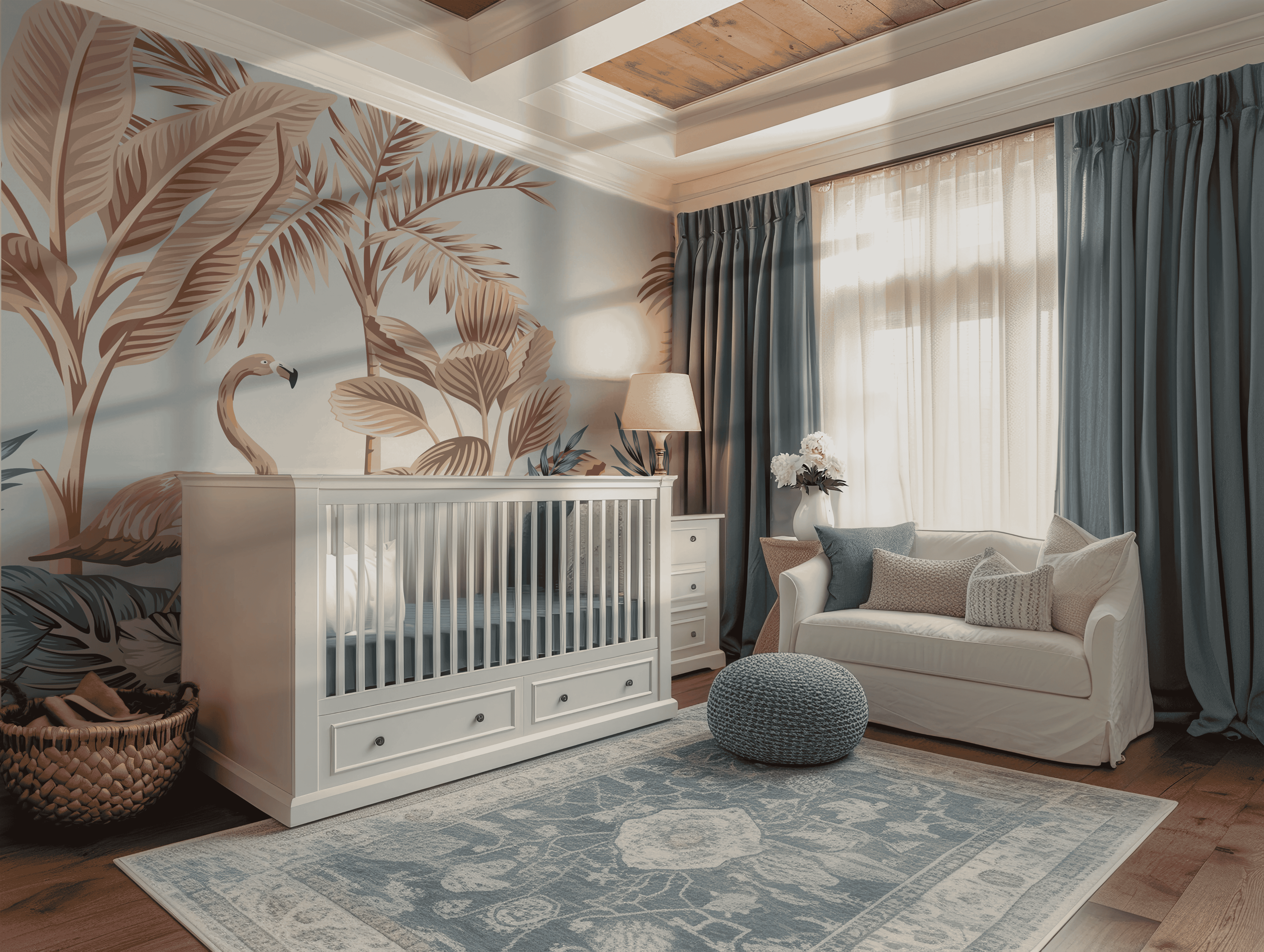 Exotic jungle dream- Vintage botanical wallpaper