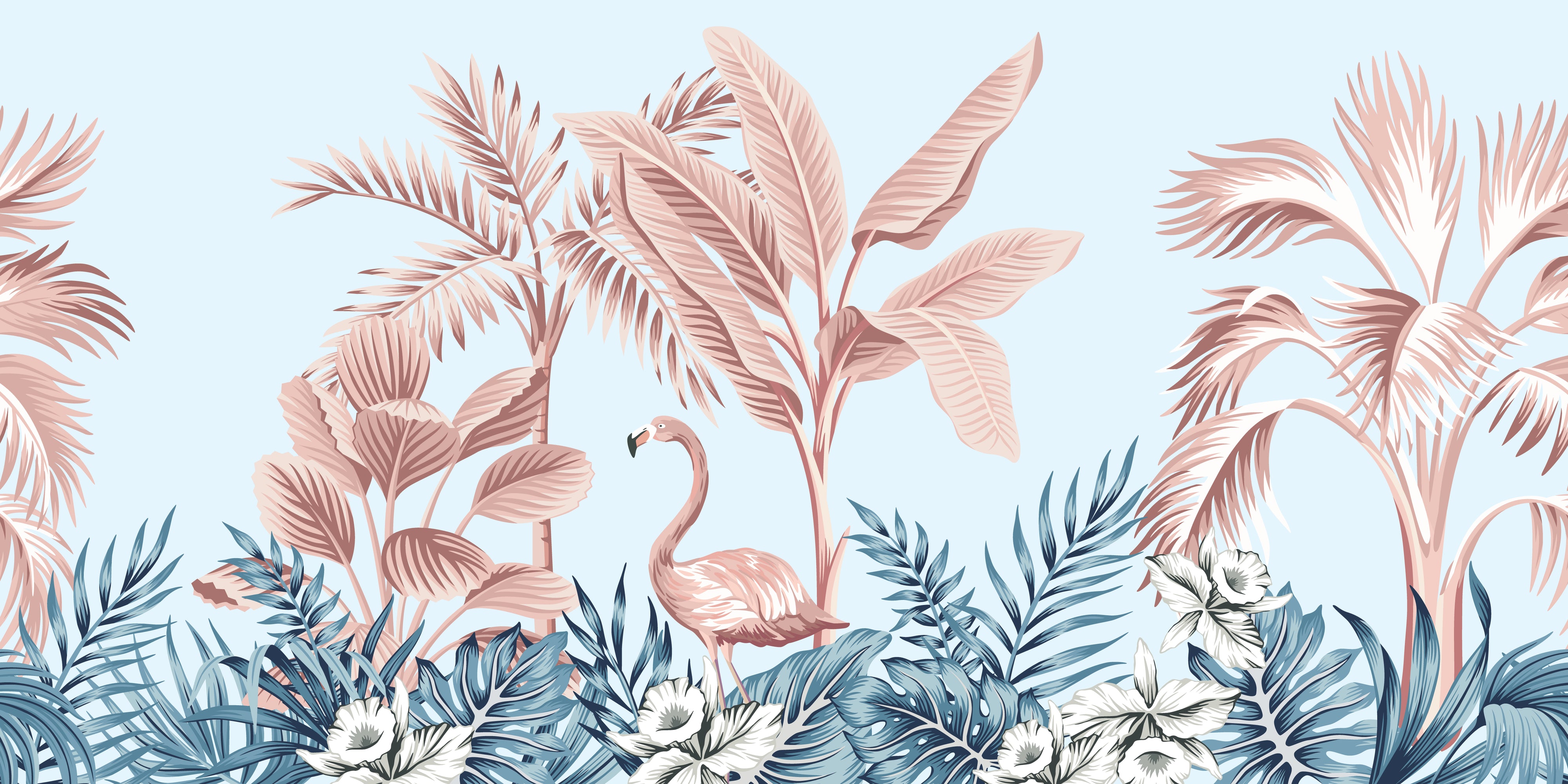Exotic jungle dream- Vintage botanical wallpaper