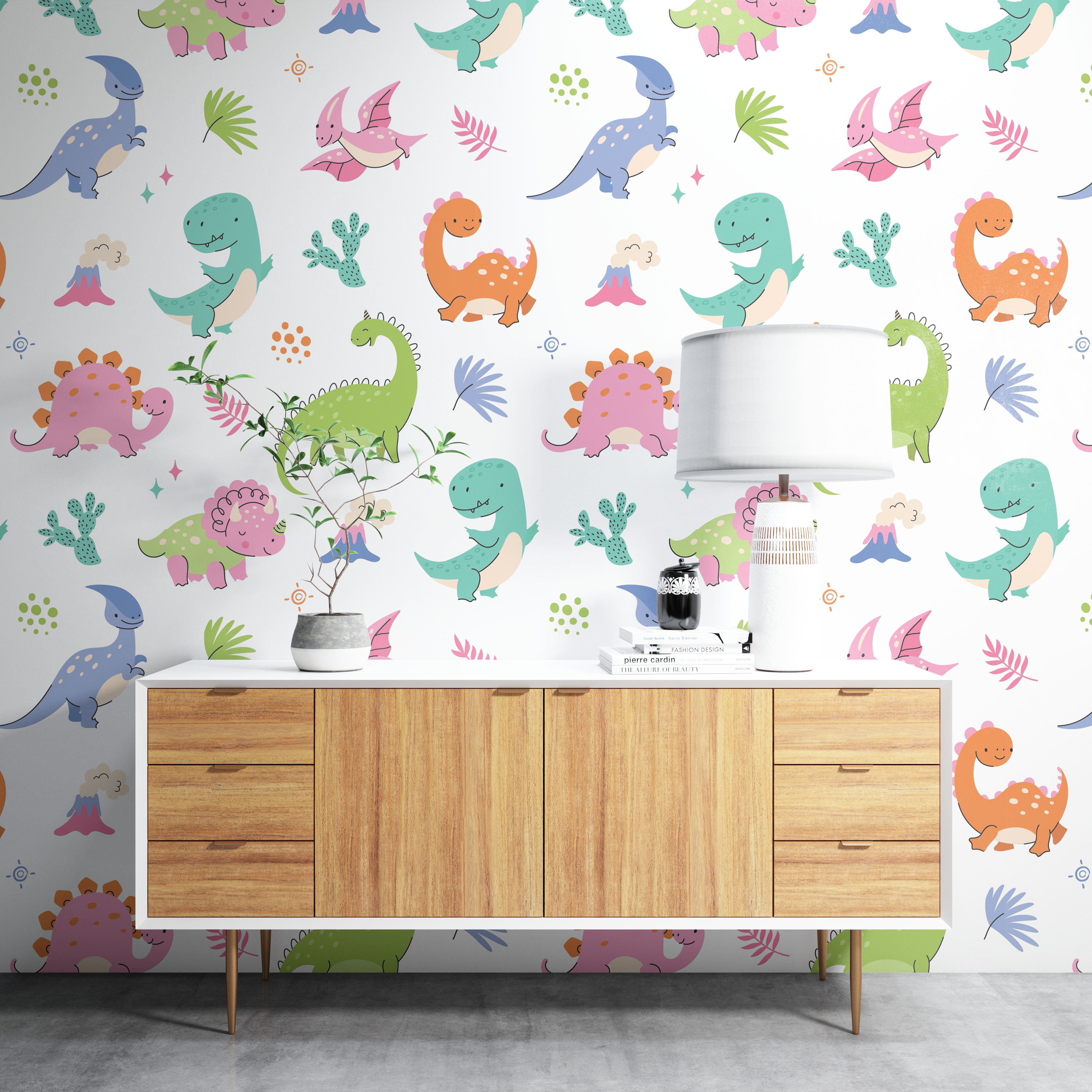 Dino Delight -Cartoon Dinosaur Wallpaper