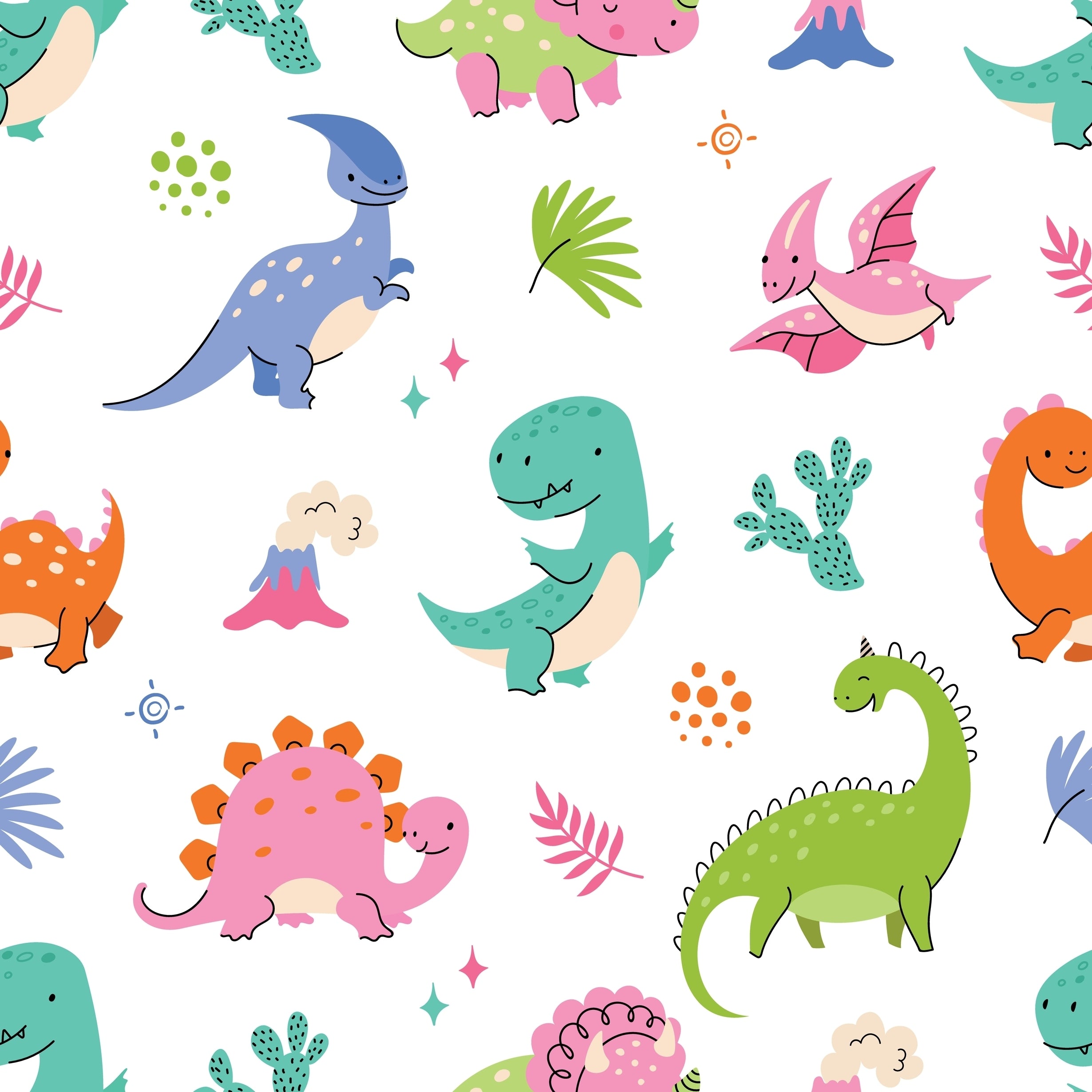 Dino Delight -Cartoon Dinosaur Wallpaper