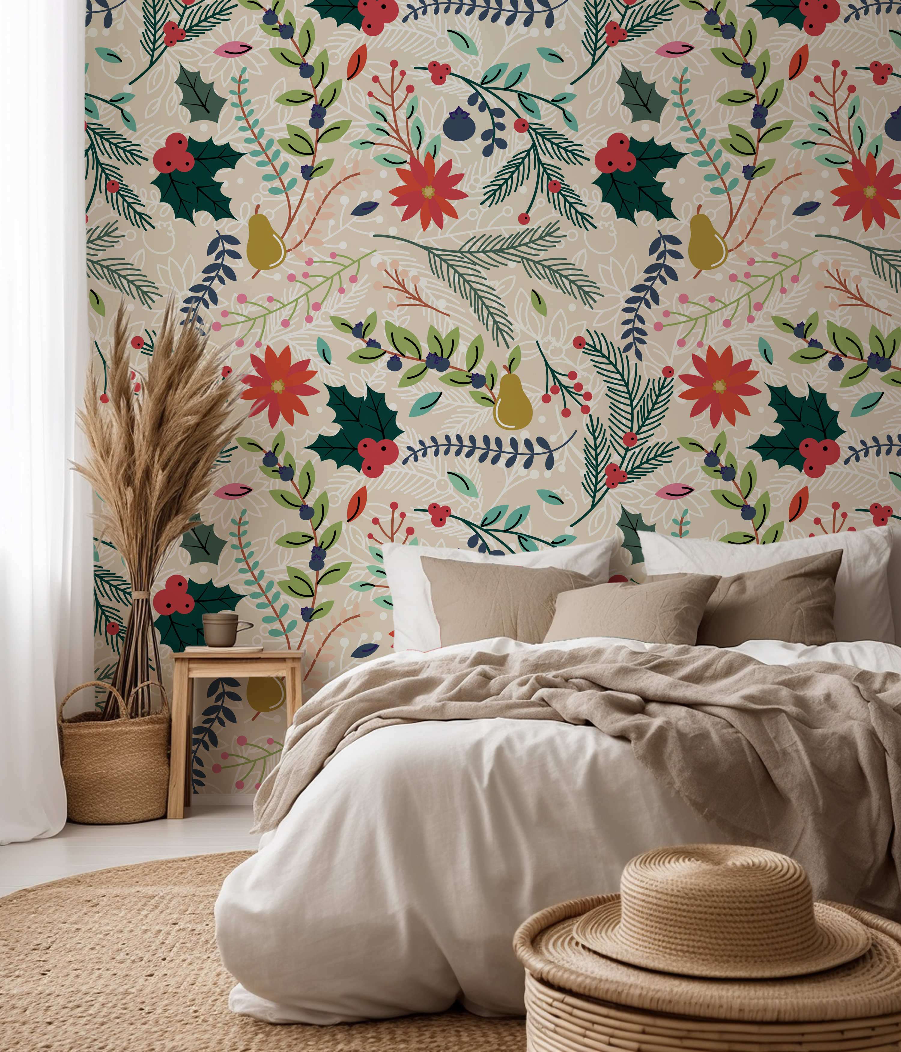 Festive Wonderland Seamless Christmas Wallpaper