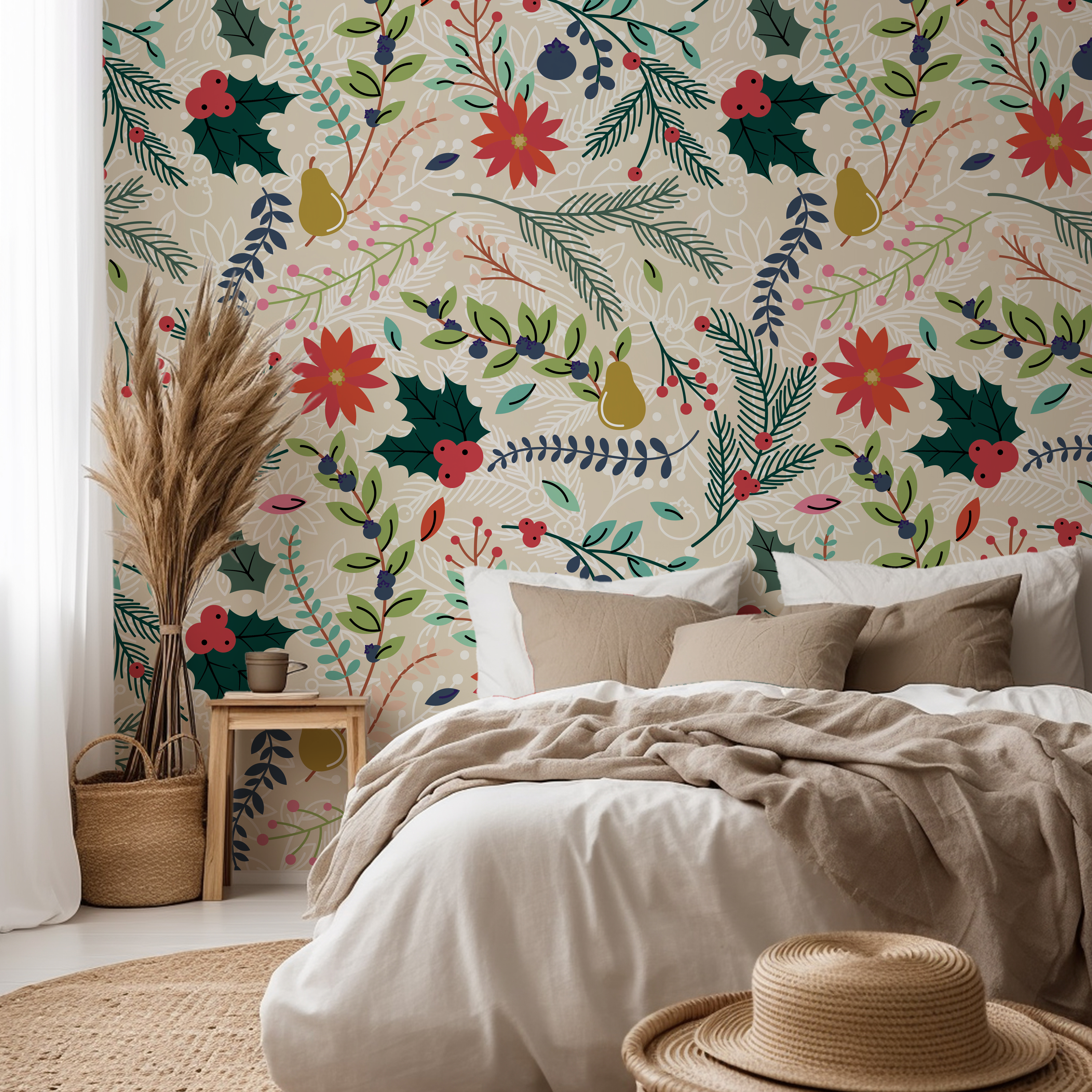 Festive Wonderland Seamless Christmas Wallpaper