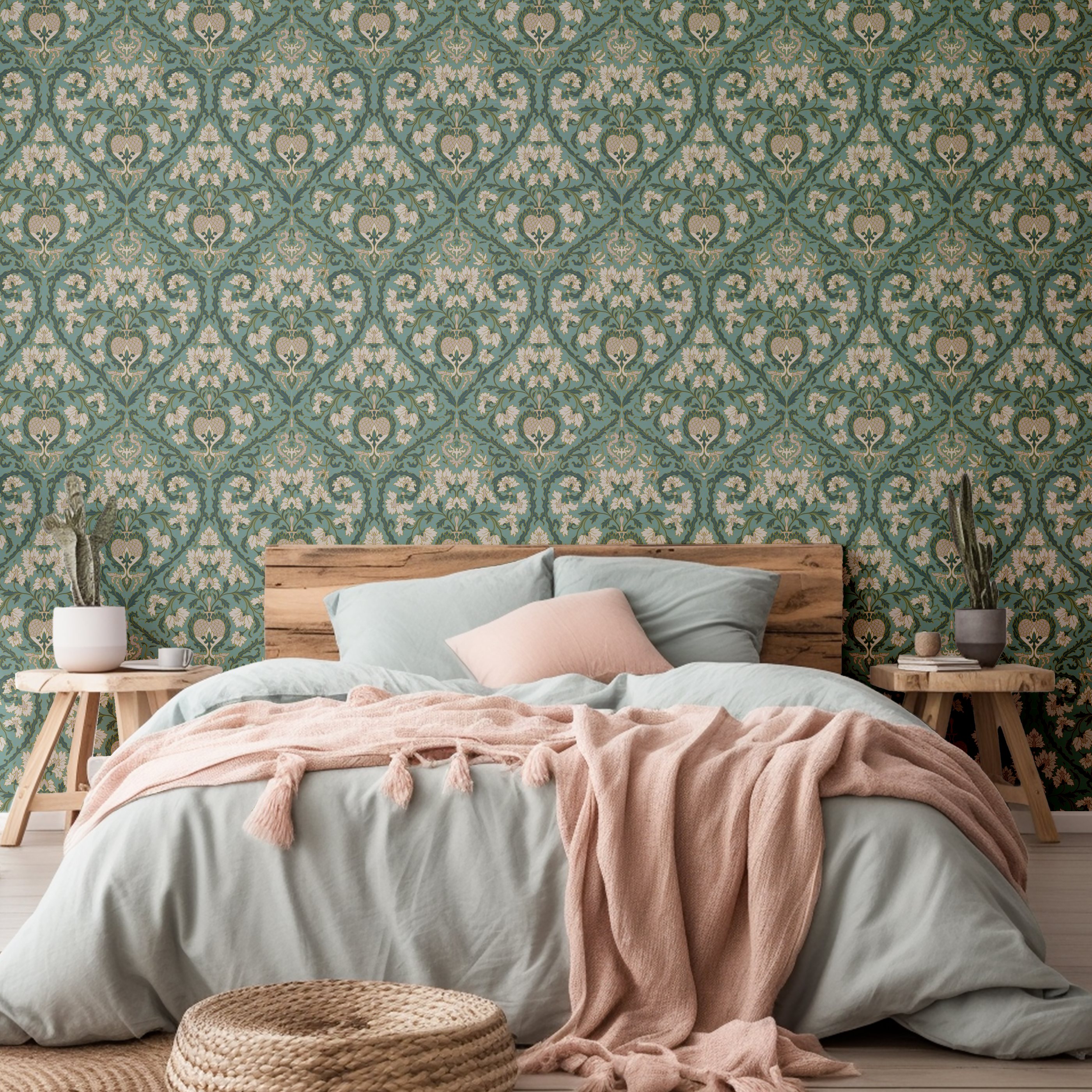 Verdant Blossom Damask