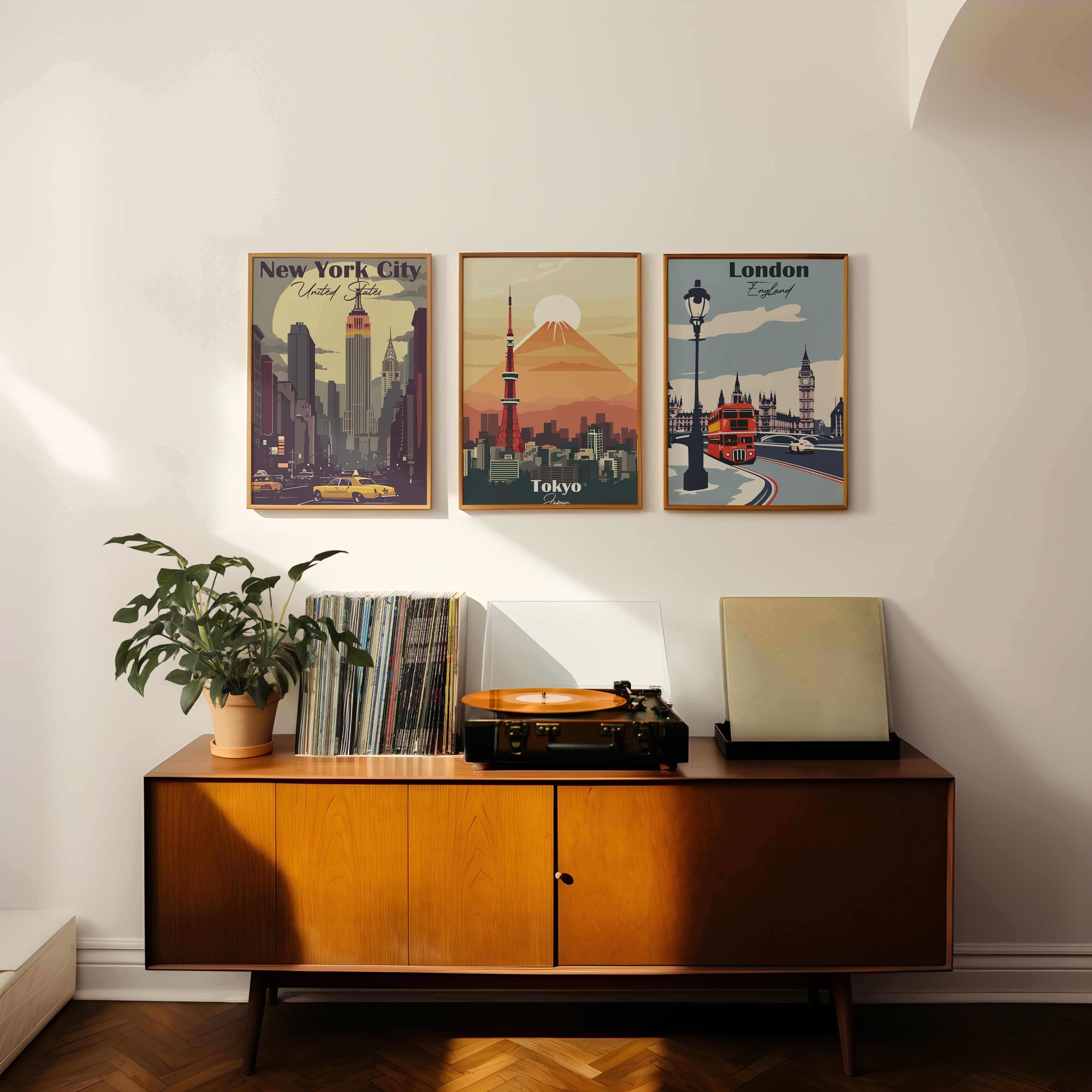 Vintage Cityscapes- Set of 3