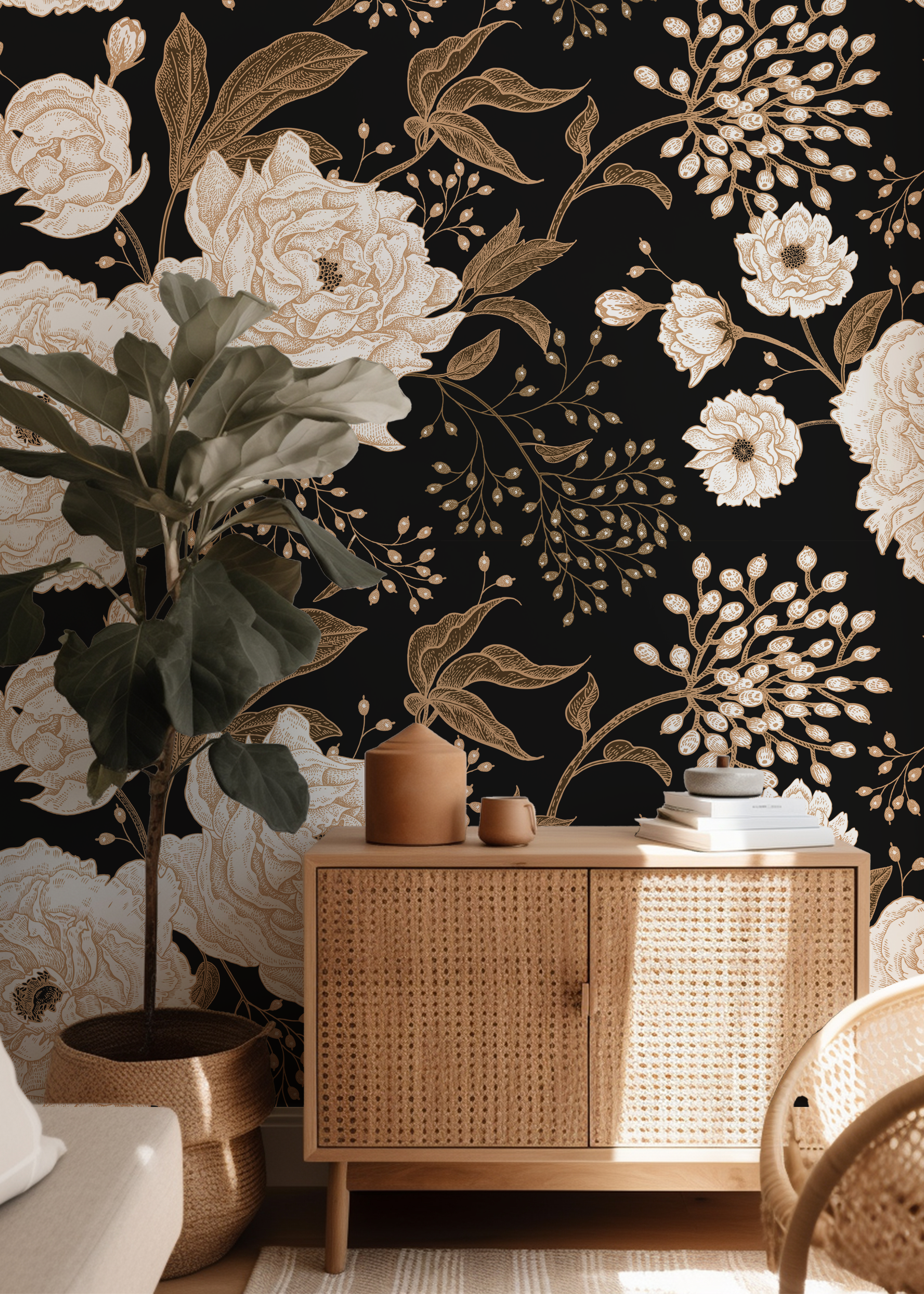 Golden Noir Blossoms