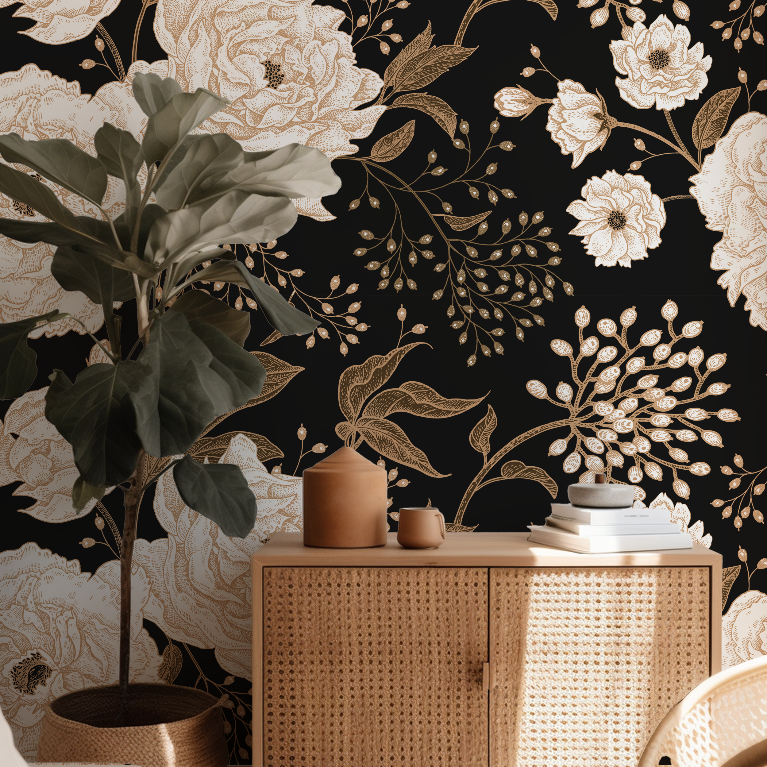 Golden Noir Blossoms