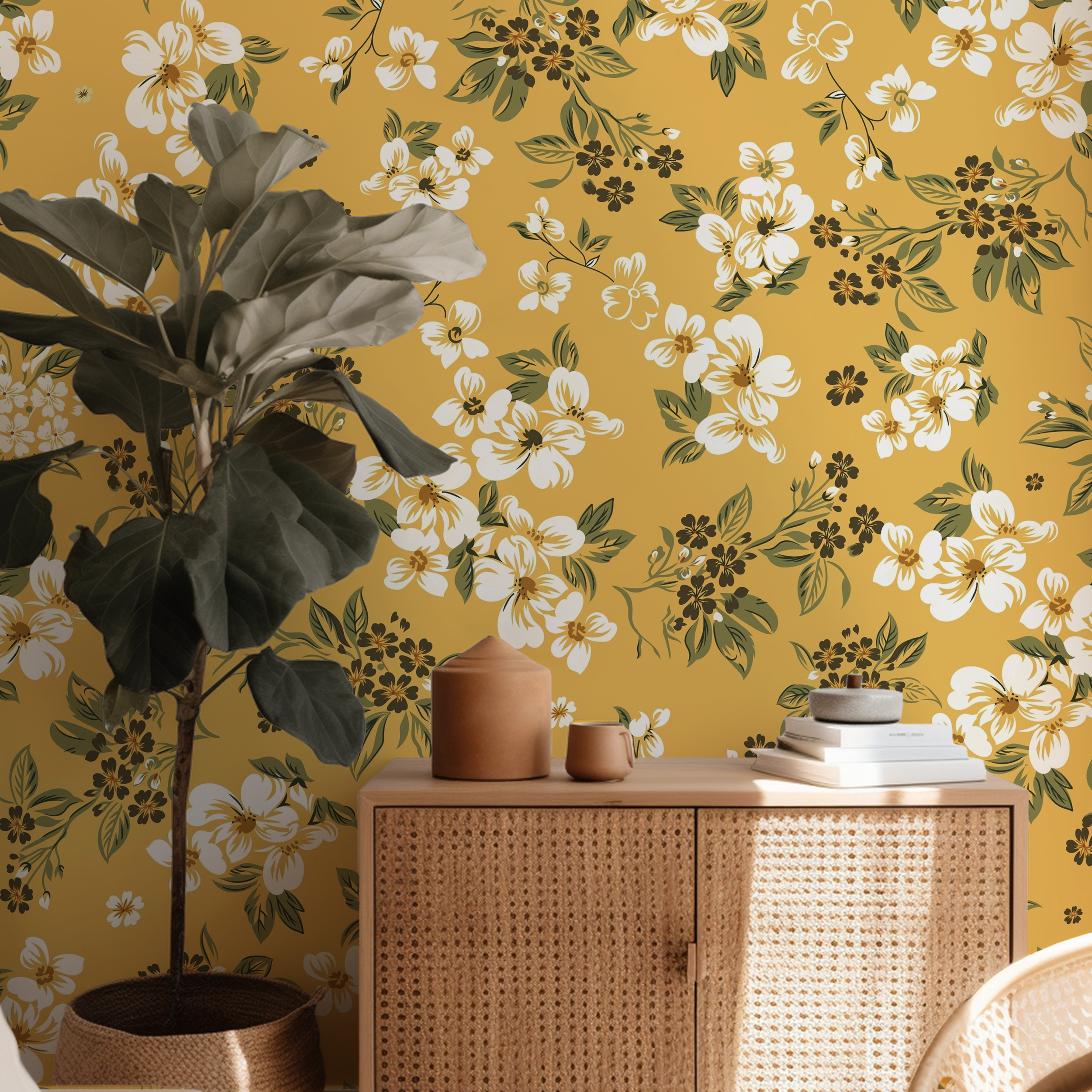 Mustered Floral Elegance