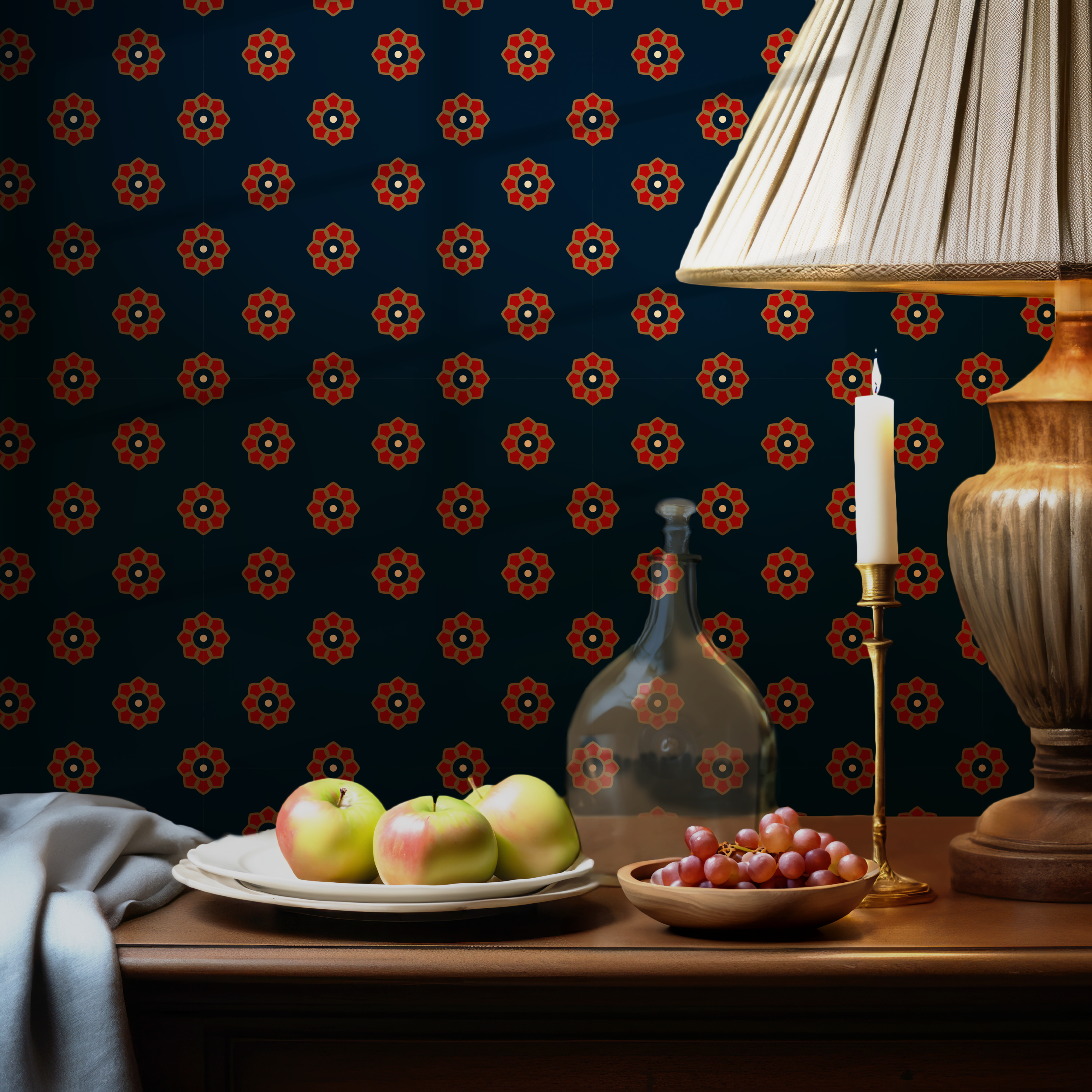 Vintage Indian Floral Tapestry