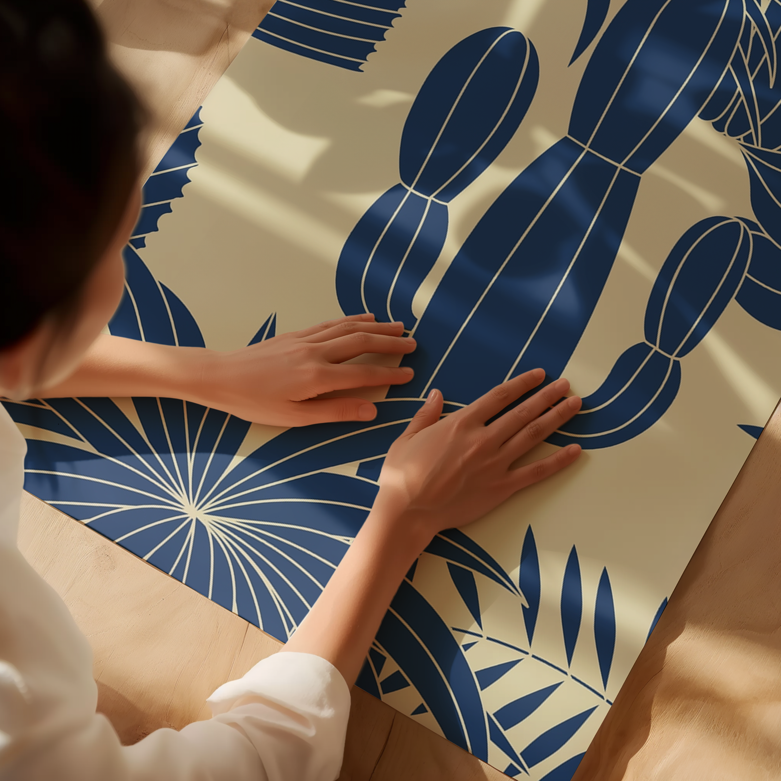 Blue Tropical Bliss -Palm Tree Wallpaper