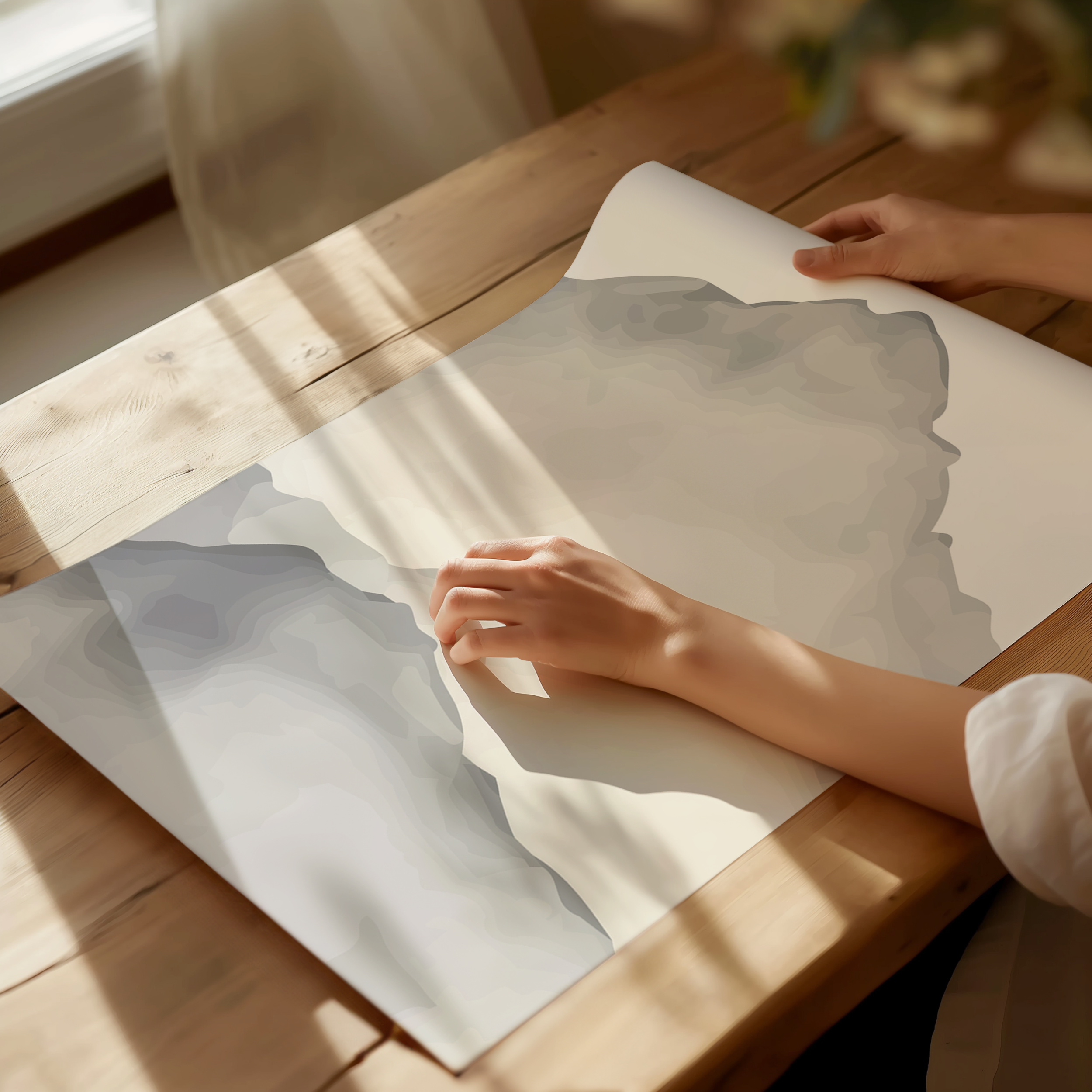 Golden Horizon Abstract Chinese Style Landscape Wallpaper