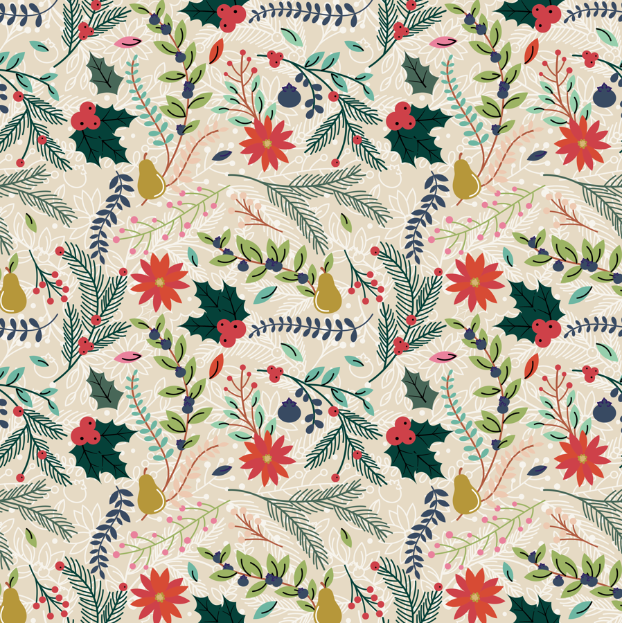 Festive Wonderland Seamless Christmas Wallpaper