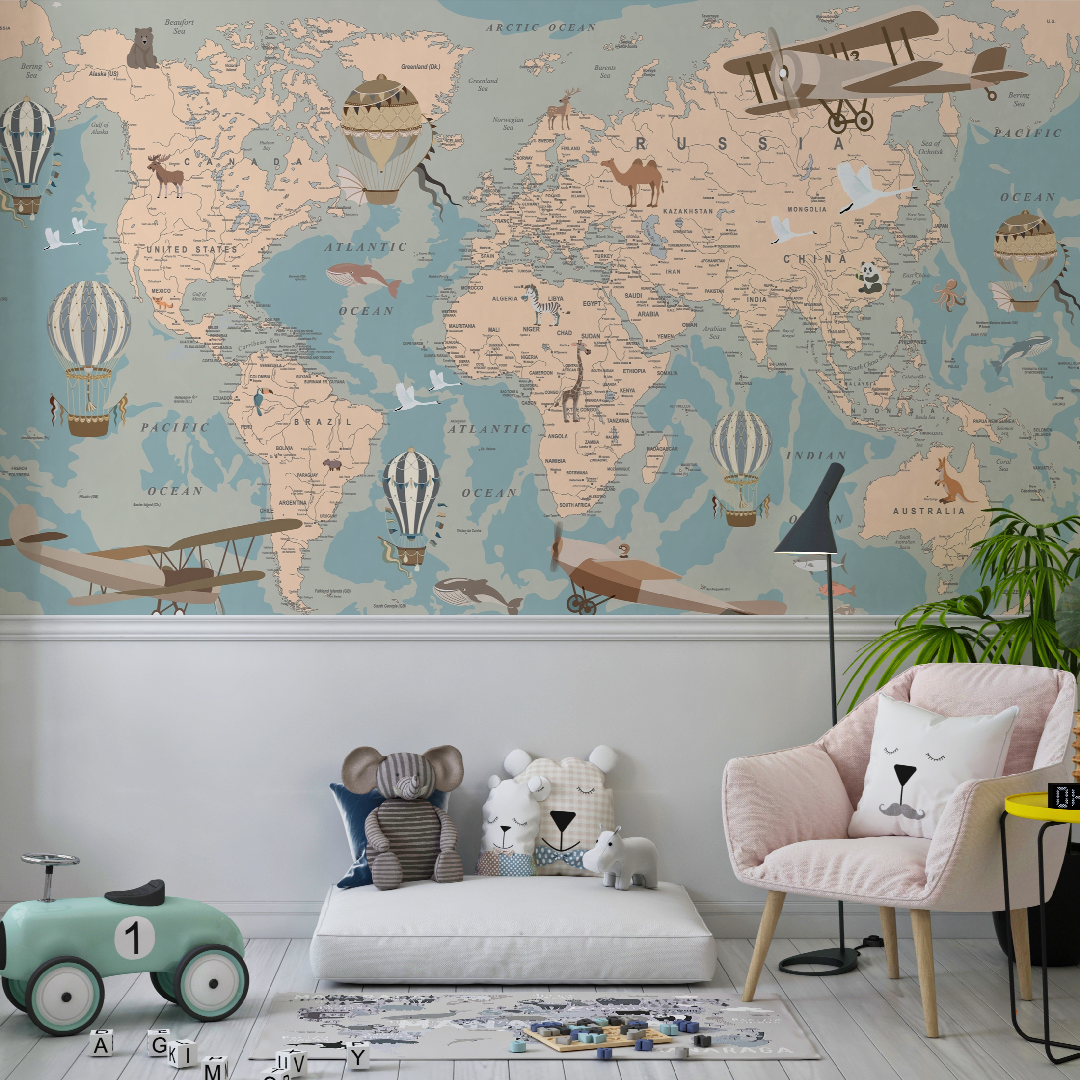 Whimsical World Map