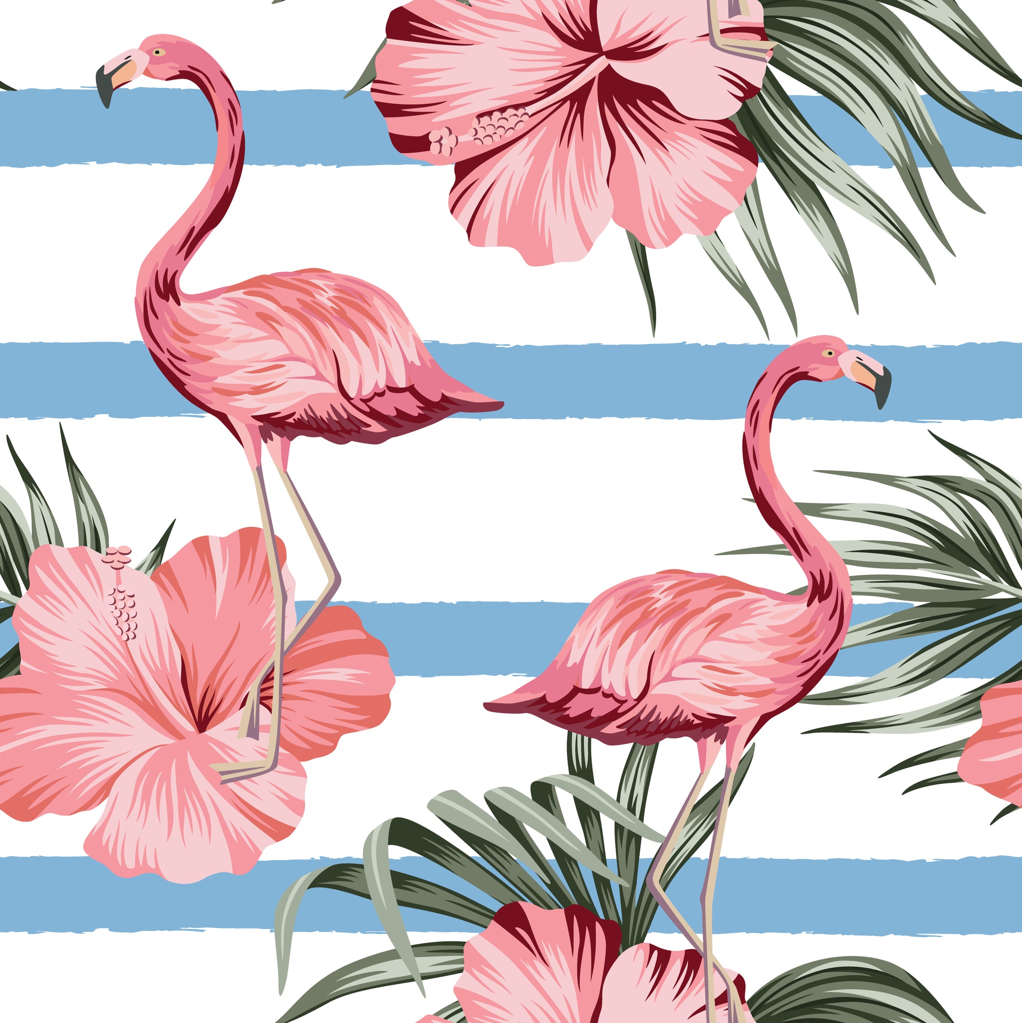 Flamingo Oasis Stripe