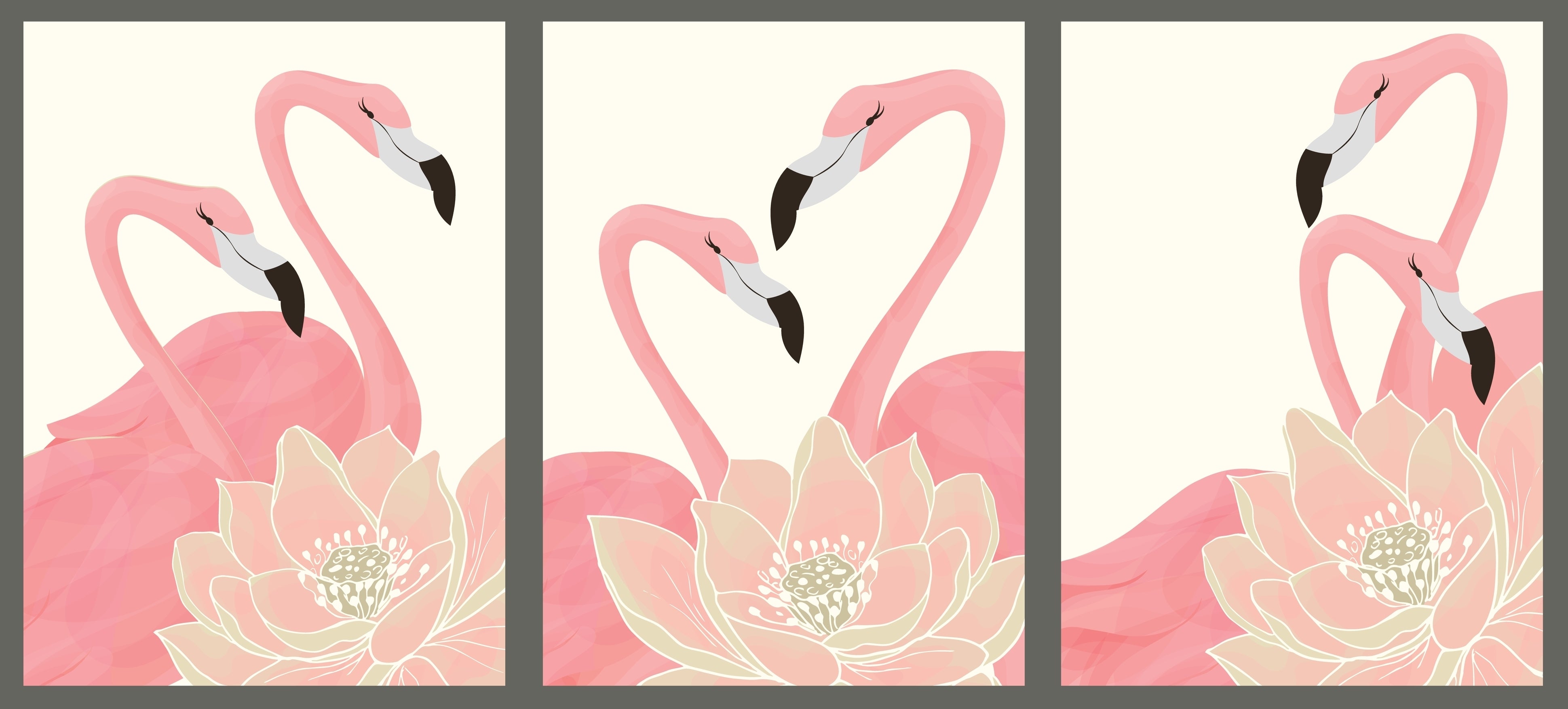 Flamingo Reverie- Set of 3