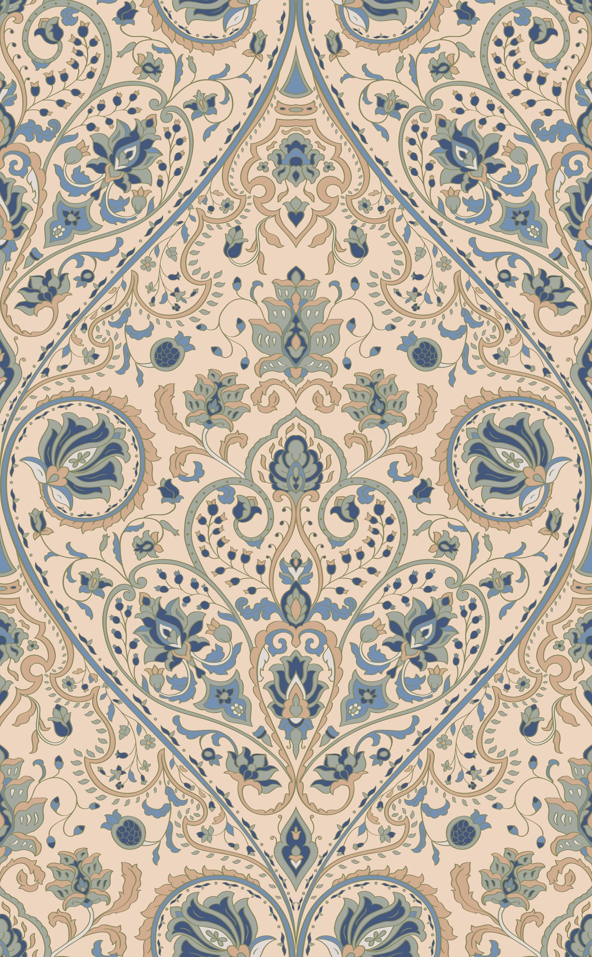 Elegant Sand Floral Damask