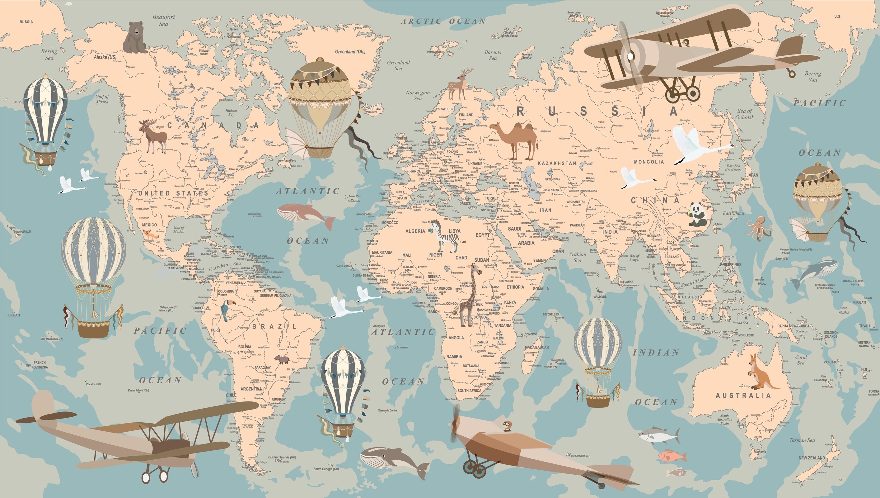 Whimsical World Map