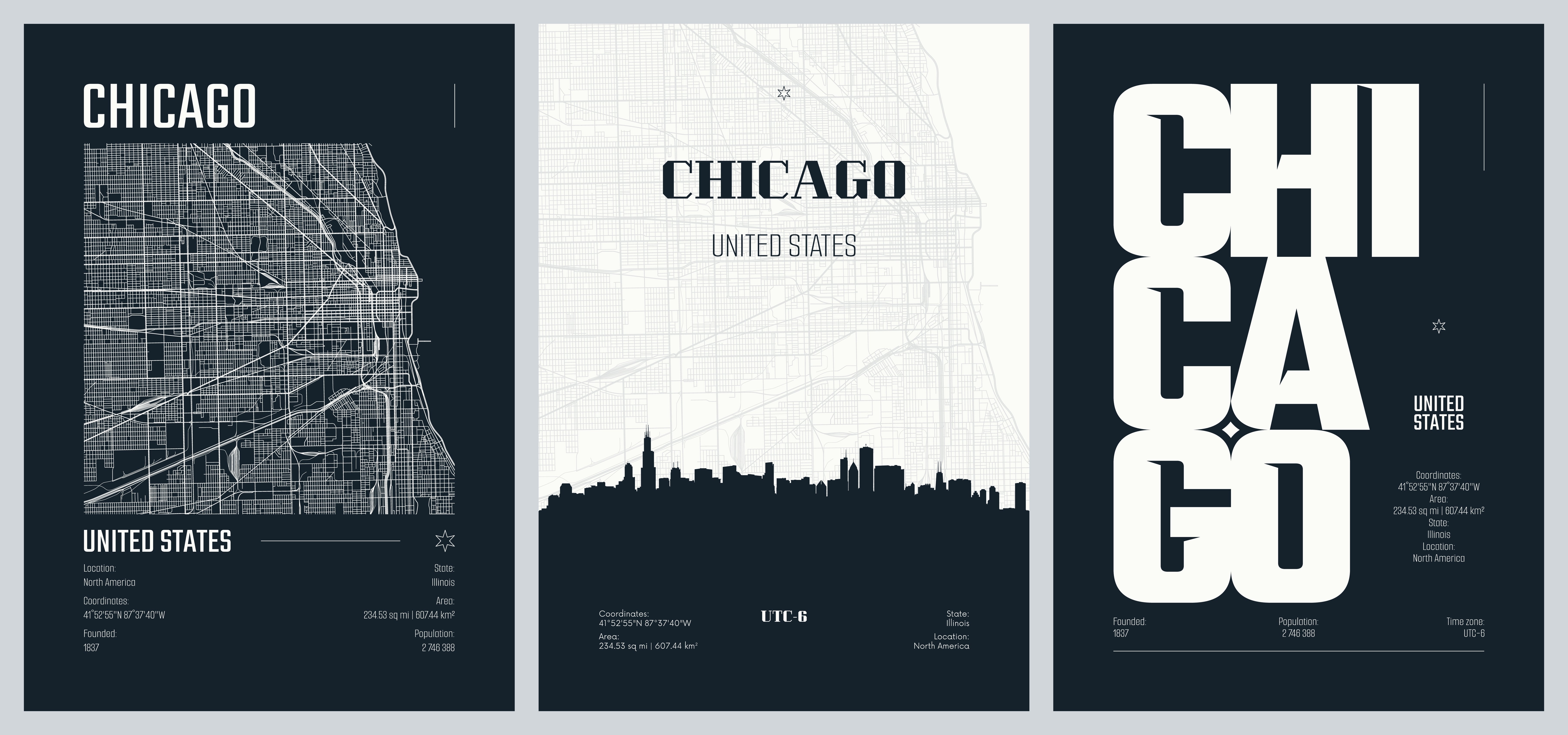 Chicago Cityscape Adventures- Set of 3