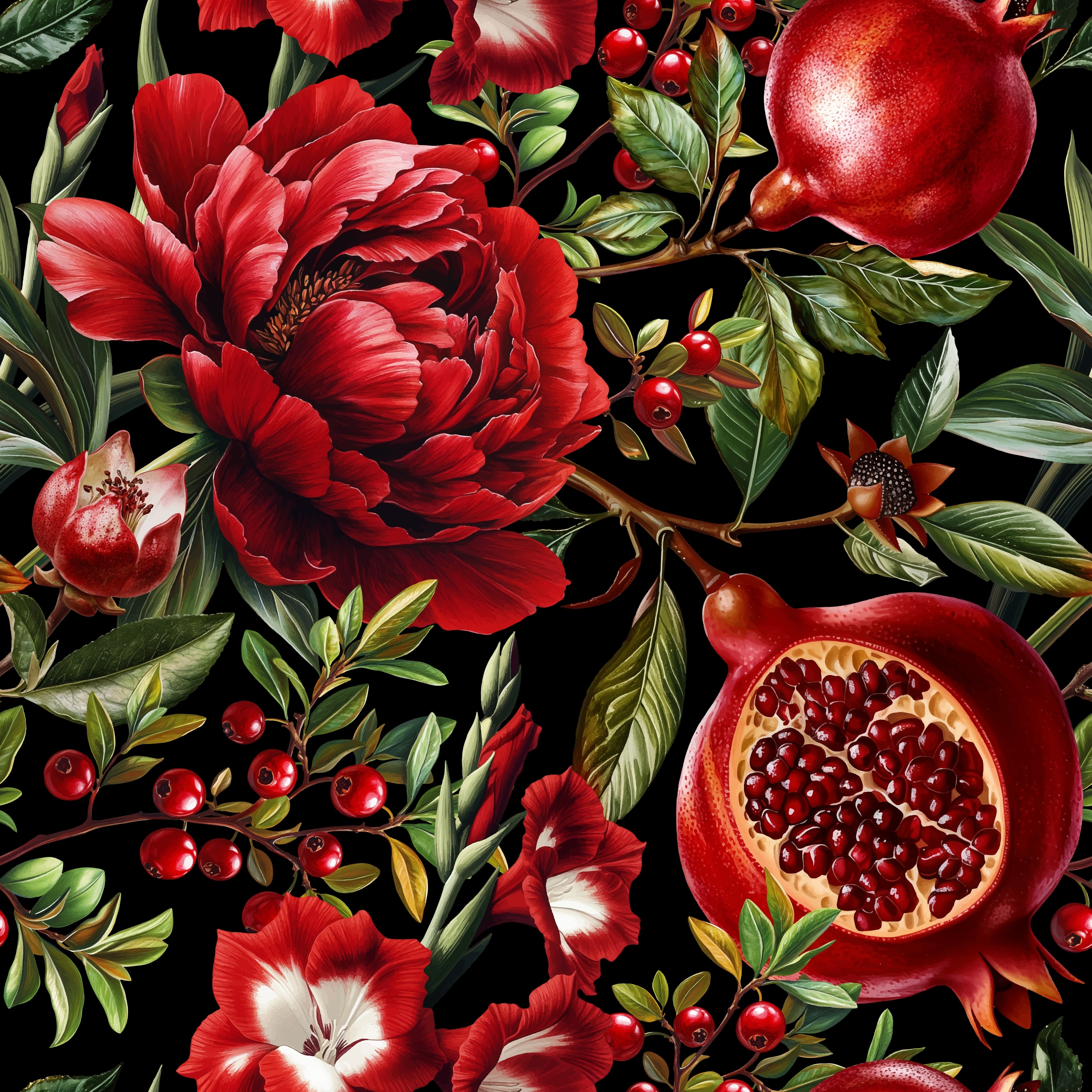 Vintage Pomegranate Garden