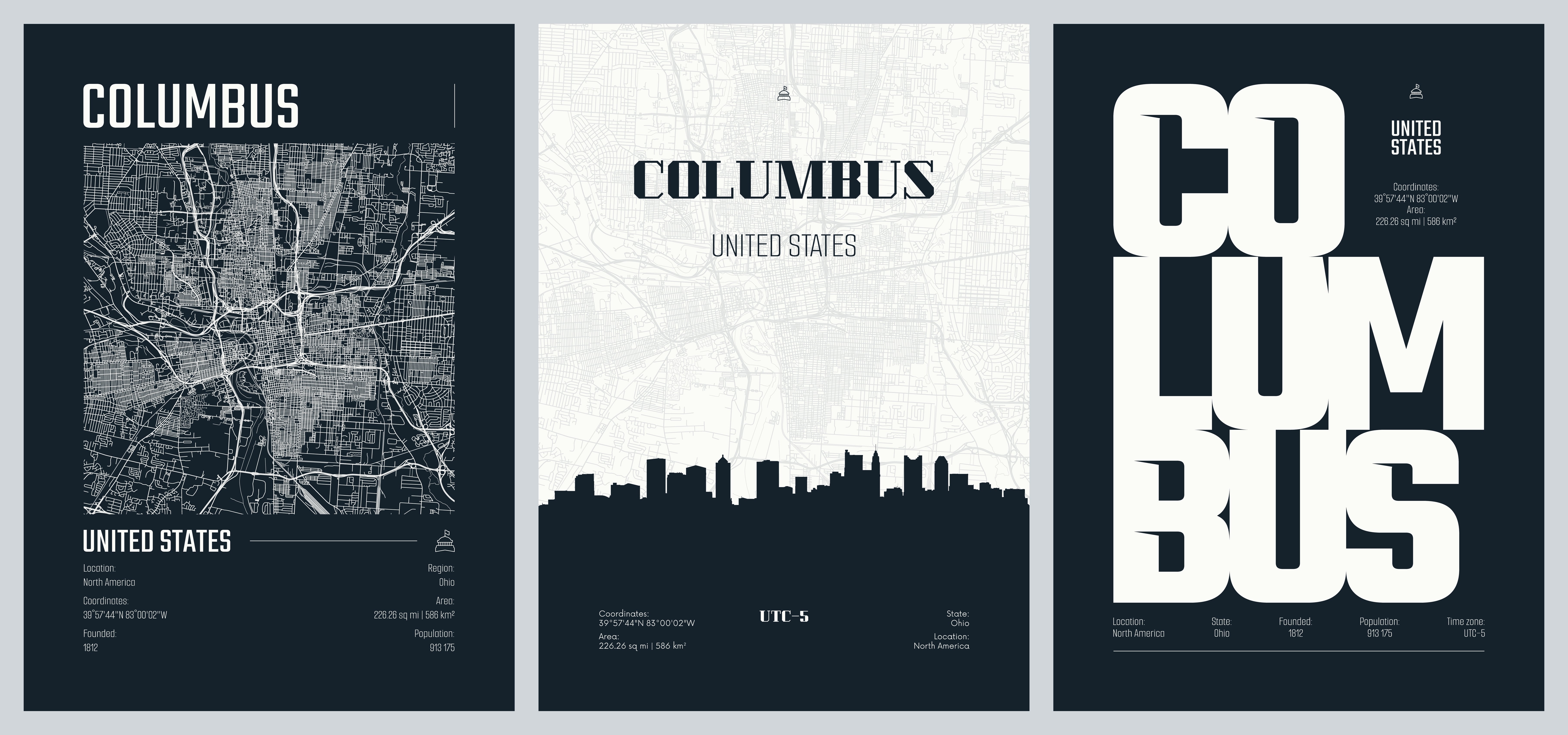Urban Explorer Columbus Travel Collection- Set of 3