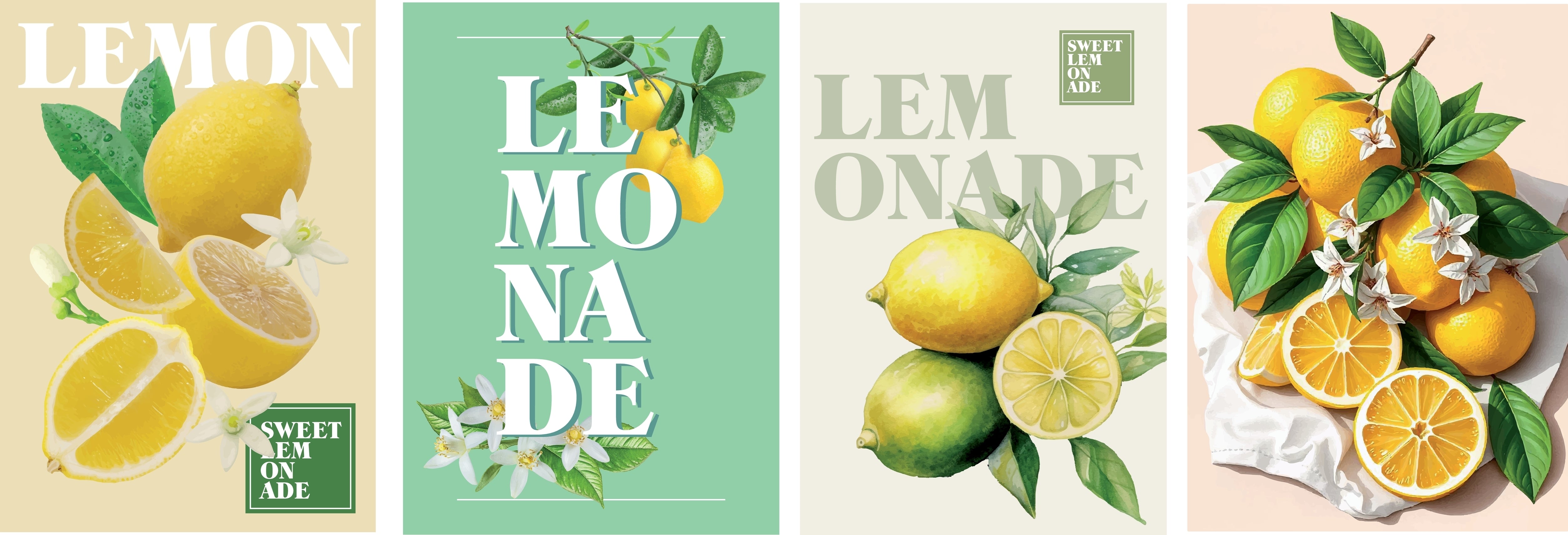 Sunny Citrus Set- Set of 4