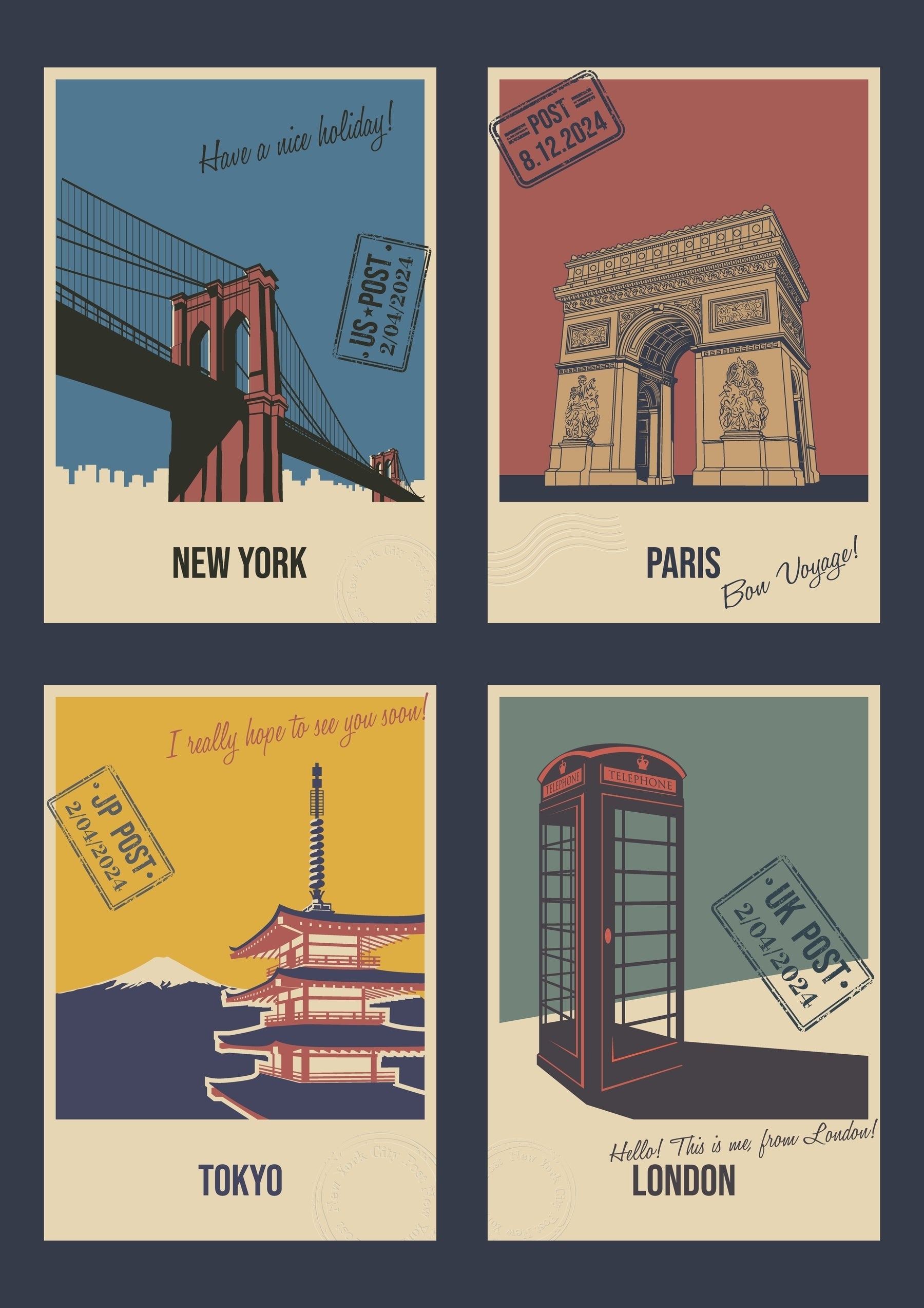 Iconic Landmarks Collection- Set of 4